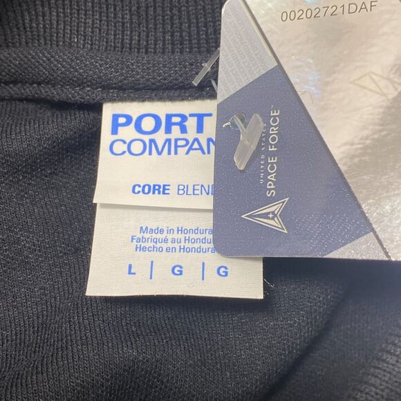 USSF United States Space Force Black Embroidered Logo Polo Short Sleeve Shirt L - Picture 7 of 9